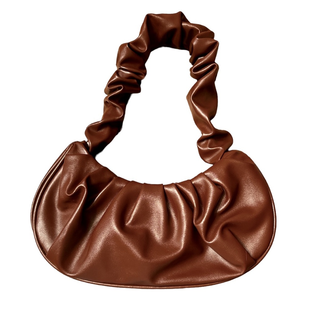 Classic Chestnut Pleated Cloud Hobo Handle Bag 10 1/2” x 4 1/2”